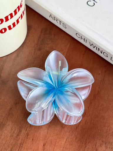 Blue 8cm Cellulose Acetate Trend Flower Alloy Multi Color Jaw Hair Claw