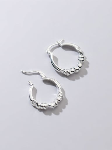 925 Sterling Silver Twist Geometric Minimalist Huggie Earring