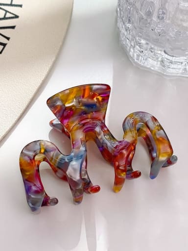Cellulose Acetate Trend Irregular Alloy Multi Color Jaw Hair Claw