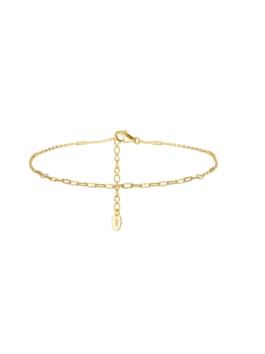 14K gold foot chain, weighing  1.27g 925 Sterling Silver Geometric Chain Minimalist  Anklet