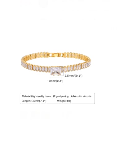PBR 058 Brass Cubic Zirconia Geometric Trend Bracelet