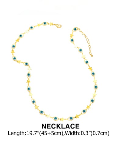 Necklace Brass Enamel Vintage Evil Eye Bracelet and Necklace Set
