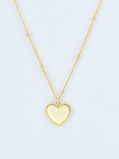 18K Gold 925 Sterling Silver Smooth Heart Vintage Pendant Necklace