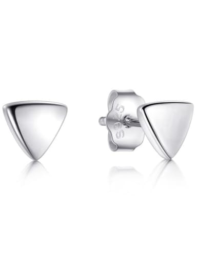 RHE593S 925 Sterling Silver Smotth Geometric Minimalist Stud Earring