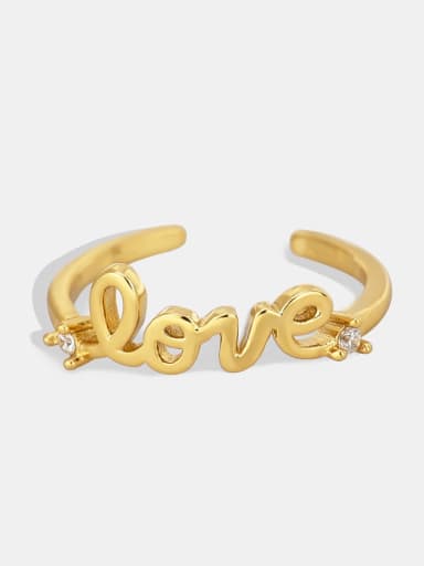 Brass Letter Minimalist Band Ring