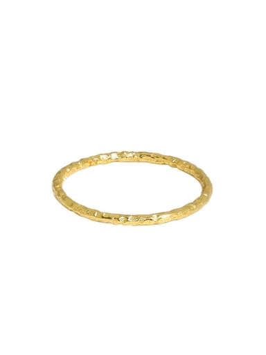 golden 925 Sterling Silver Round Minimalist Band Ring