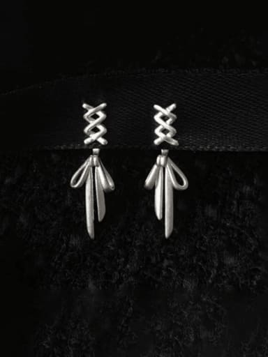 custom 925 Sterling Silver Bowknot Vintage Drop Earring