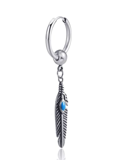 Titanium Steel Feather Hip Hop Single Earring( Single-Only One)