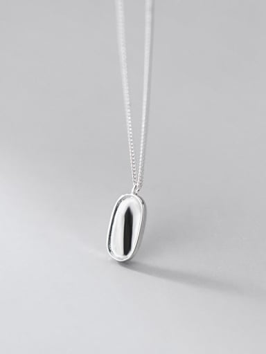 925 Sterling Silver Smooth Geometric Minimalist Necklace