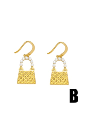 B Brass Cubic Zirconia Locket Trend Drop Earring
