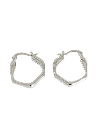 Platinum 925 Sterling Silver  Minimalist rregular geometric polygon earrings