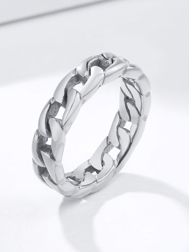 Steel color RC 470 6- 8# Titanium Steel Geometric Minimalist Band Ring