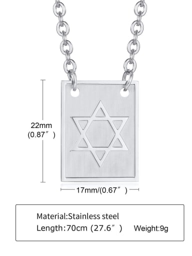 NC 867S 1 Stainless steel Geometric Hip Hop Necklace