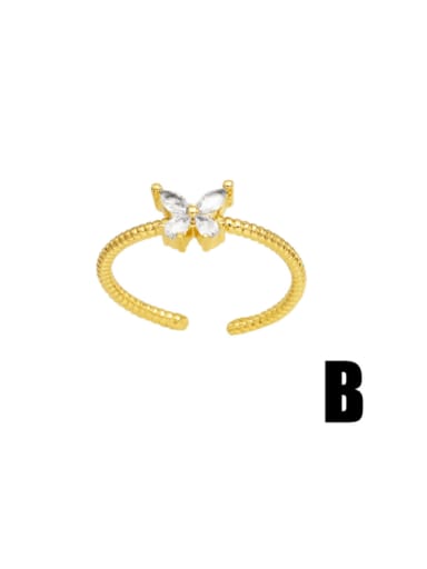 B Brass Imitation Pearl Star Vintage Band Ring