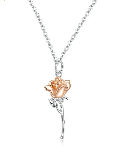 925 Sterling Silver Flower Dainty Necklace