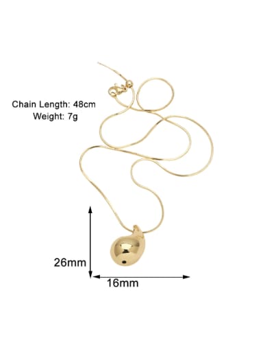16mm Brass Water Drop Minimalist Necklace