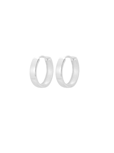 Silver Plain Ring Earrings 925 Sterling Silver Geometric Vintage Huggie Earring