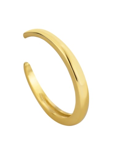 Brass Smooth  Geometric Minimalist Band Ring