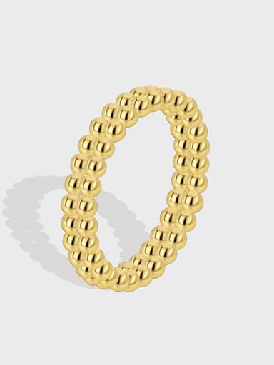 Brass Geometric Minimalist Bead Ring