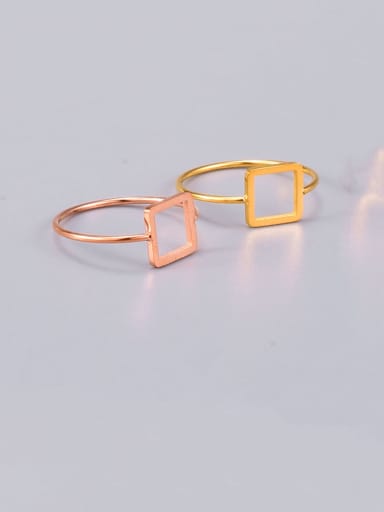 Titanium Steel Hollow Square Minimalist Band Ring