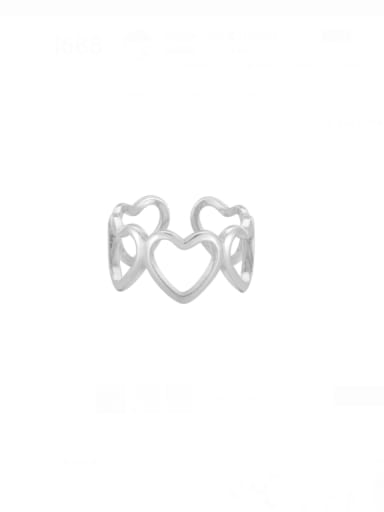White gold hollow heart ring 925 Sterling Silver Hollow Heart Vintage Band Ring