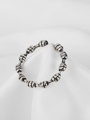 925 Sterling Silver Irregular Artisan  Weaving twist knot Band Ring