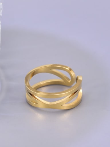 18K gold Titanium Steel Geometric Minimalist Band Ring