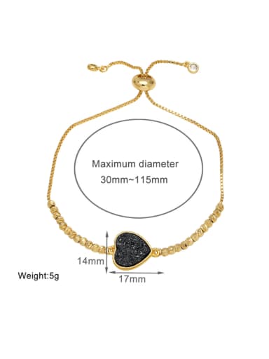 black Brass Heart Vintage Adjustable Bracelet