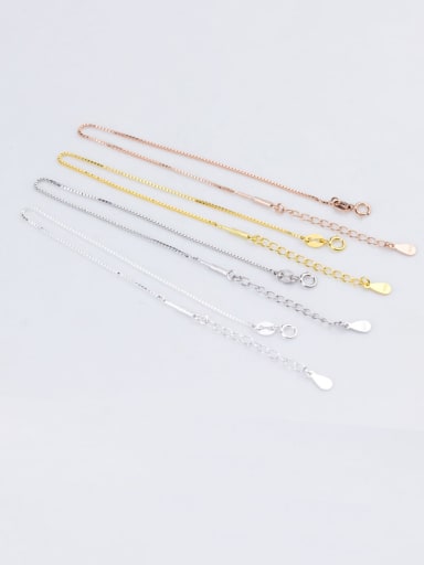 925 Sterling Silver With Minimalist  Semi-Finished Box Chain Bracelets