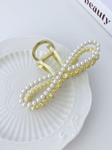 Pearl splay 10.6cm Alloy Imitation Pearl Trend Number 8  Jaw Hair Claw