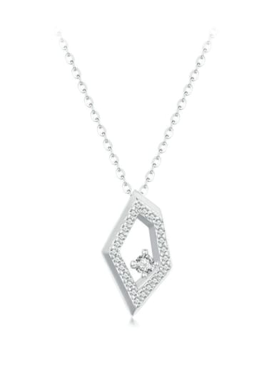 925 Sterling Silver Cubic Zirconia Geometric Minimalist Necklace