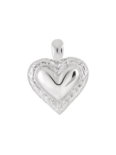 HDZ3129 Platinum 925 Sterling Silver Vintage Heart Pendant