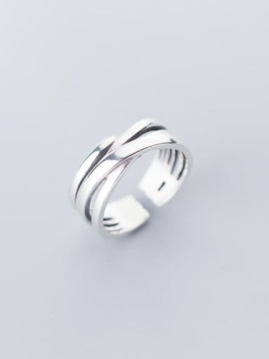 925 Sterling Silver Irregular Minimalist Free Size Ring