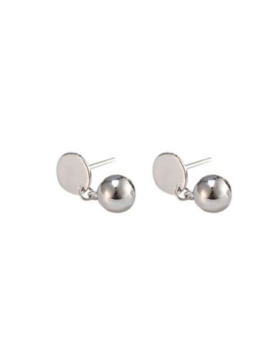 925 Sterling Silver Bead Geometric Minimalist Drop Earring