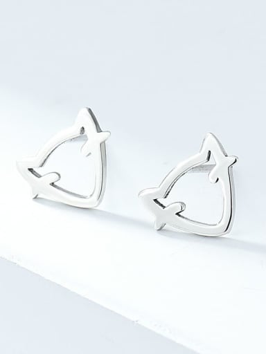 925 Sterling Silver Cat Minimalist Stud Earring