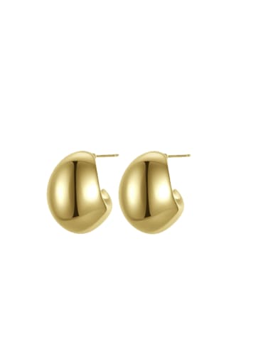 E23042001 18K Brass Geometric Minimalist Stud Earring