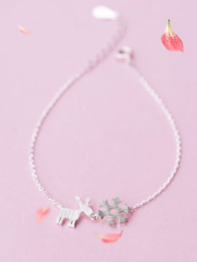 custom 925 Sterling Silver Flower Minimalist Link Bracelet
