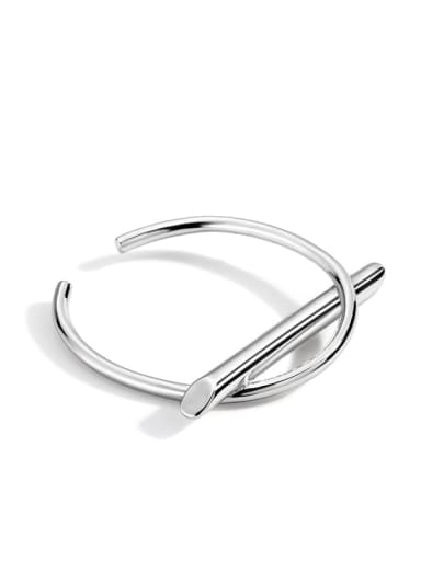 Platinum strip ring Brass Irregular Minimalist Band Ring