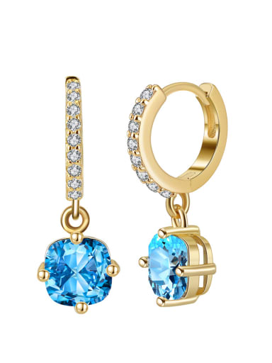 14K gold, +Blue 2.64g 925 Sterling Silver Moon Minimalist Huggie Earring