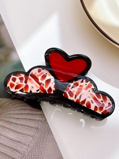 Cellulose Acetate Minimalist Heart Alloy Multi Color Jaw Hair Claw