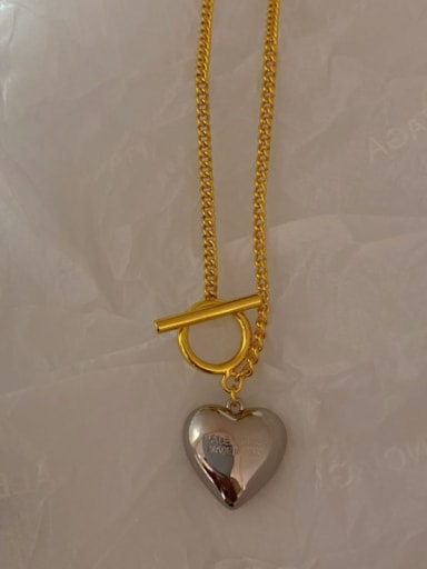 Titanium Steel Smooth Heart Vintage Necklace