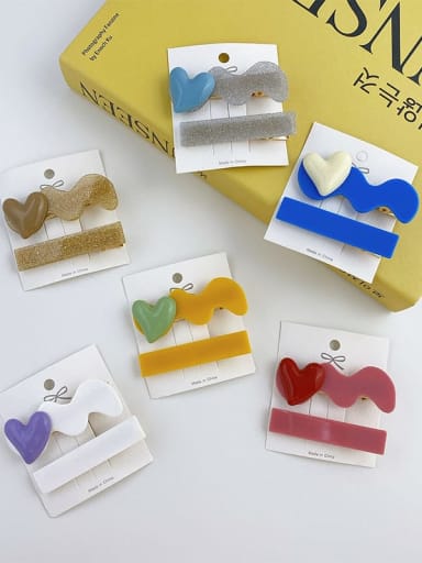 Cellulose Acetate Trend Geometric Alloy Hair Barrette