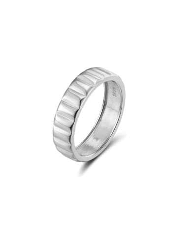Platinum, width 6mm 925 Sterling Silver Geometric Minimalist Band Ring