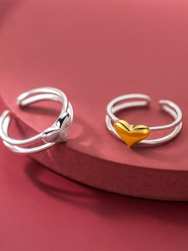 925 Sterling Silver Smooth Heart Minimalist Stackable Ring