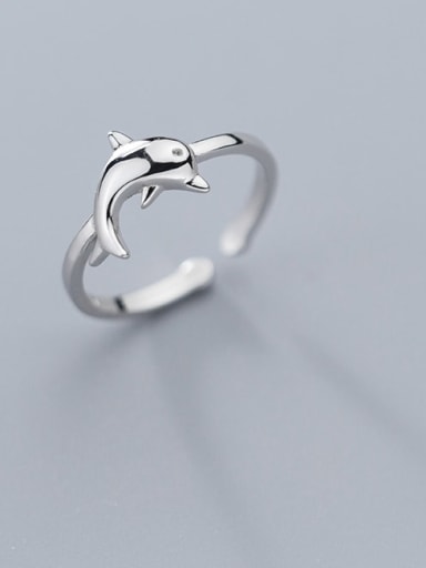 custom 925 Sterling Silver  Cute  Dolphin  Free Size Ring