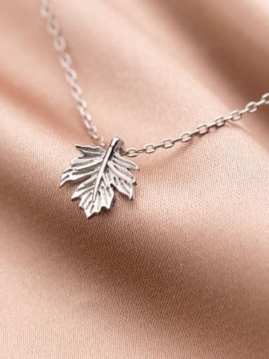 925 Sterling Silver Leaf Minimalist Necklace