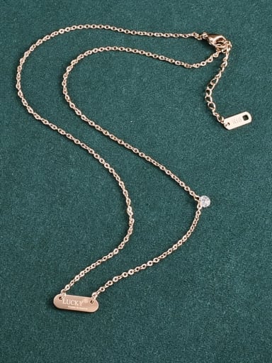 Titanium Steel Letter Minimalist Geometric  Pendant Necklace