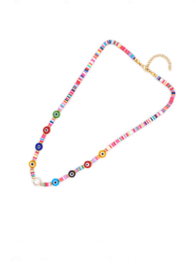 Stainless steel Multi Color Round Bohemia Necklace