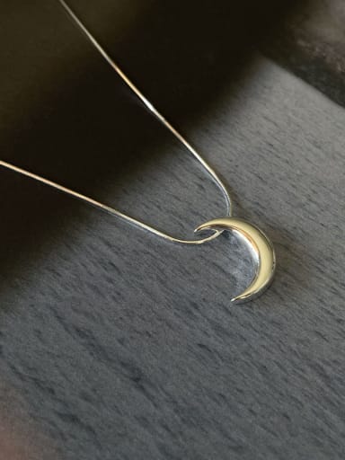 925 Sterling Silver Moon Minimalist Necklace