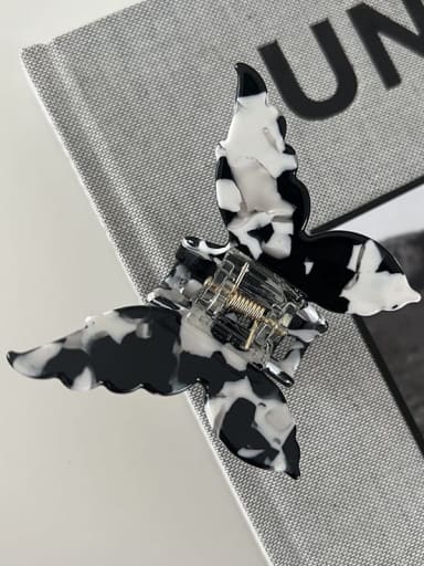 black and white Cellulose Acetate Minimalist Butterfly Alloy Multi Color Jaw Hair Claw